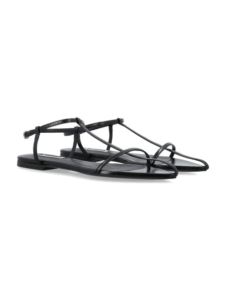 JIL SANDER Pointed Toe Flat Cage Sandals for Women