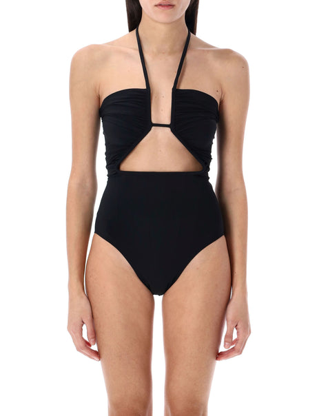 RICK OWENS Geometric Cut-Out Halter Bather - Size 40