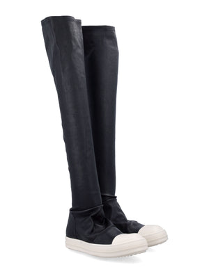 RICK OWENS Knee-Height Stretch Leather Women’s Sneakers