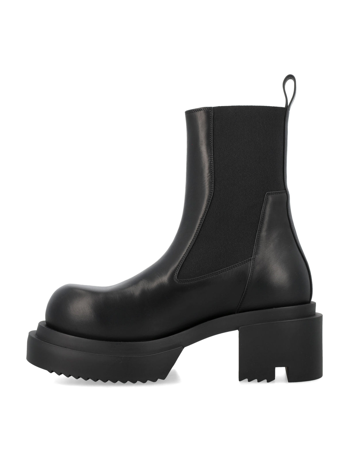 RICK OWENS Angled Heel Leather Ankle Boots