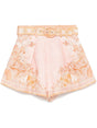 ZIMMERMANN Linen Tuck Mini Shorts