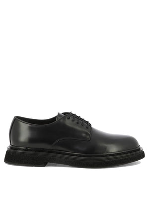 STURLINI Black Lace-Up Moccasins for Men