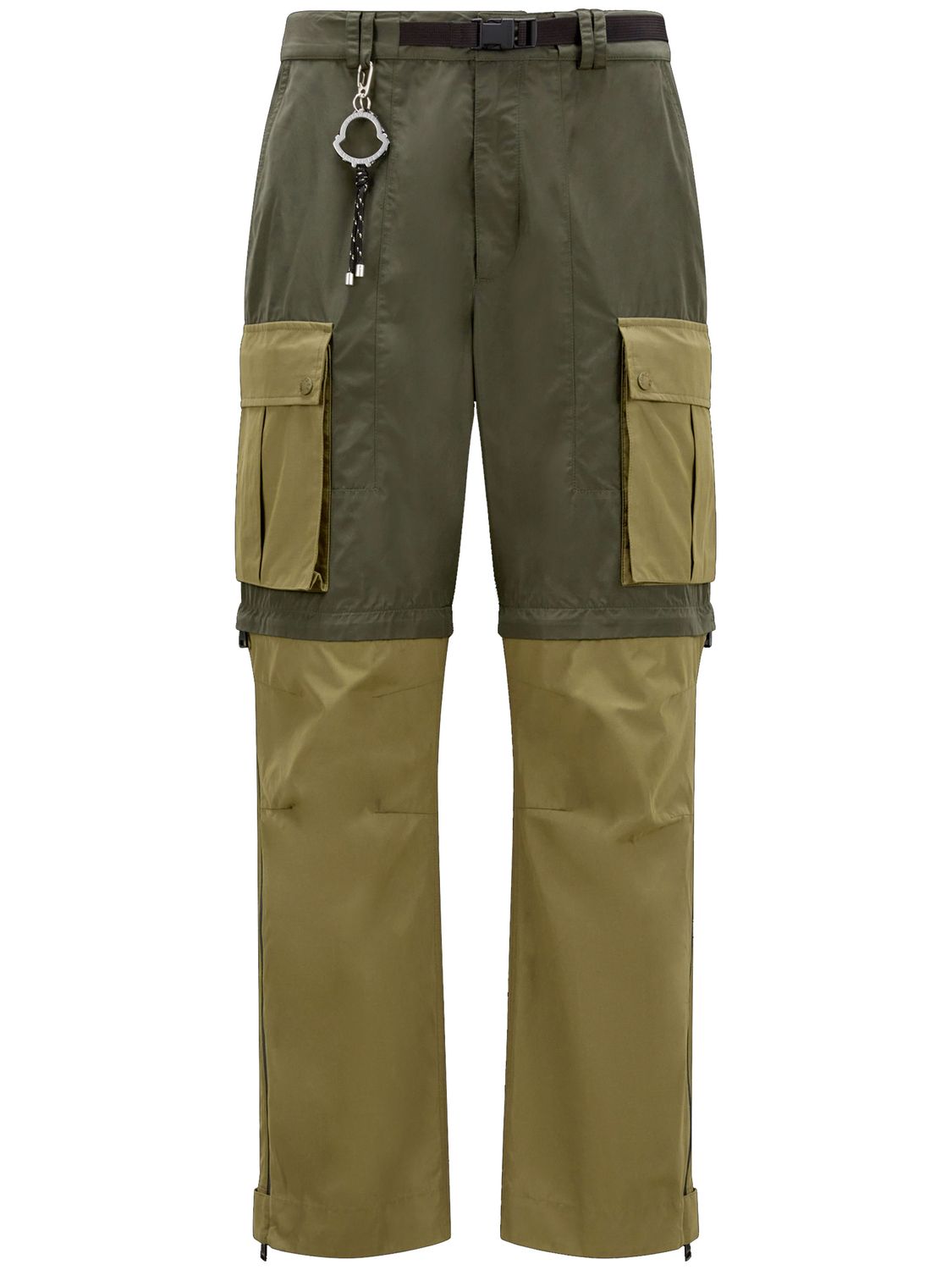 MONCLER PHARRELL WILLIAMS Green Convertible Cargo Trousers for Men