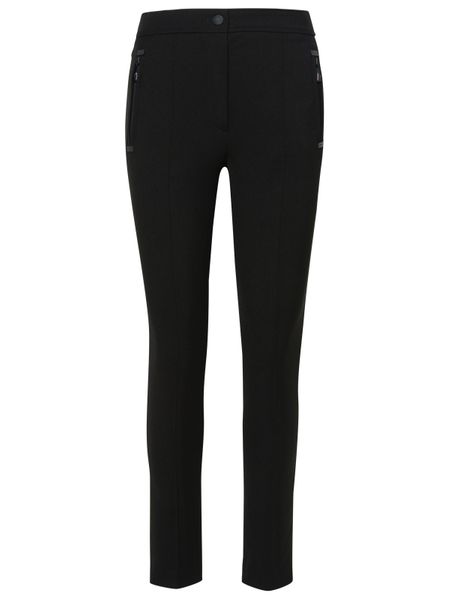 MONCLER Luxurious Raffia Canvas Straight Leg Trousers in Black for Women