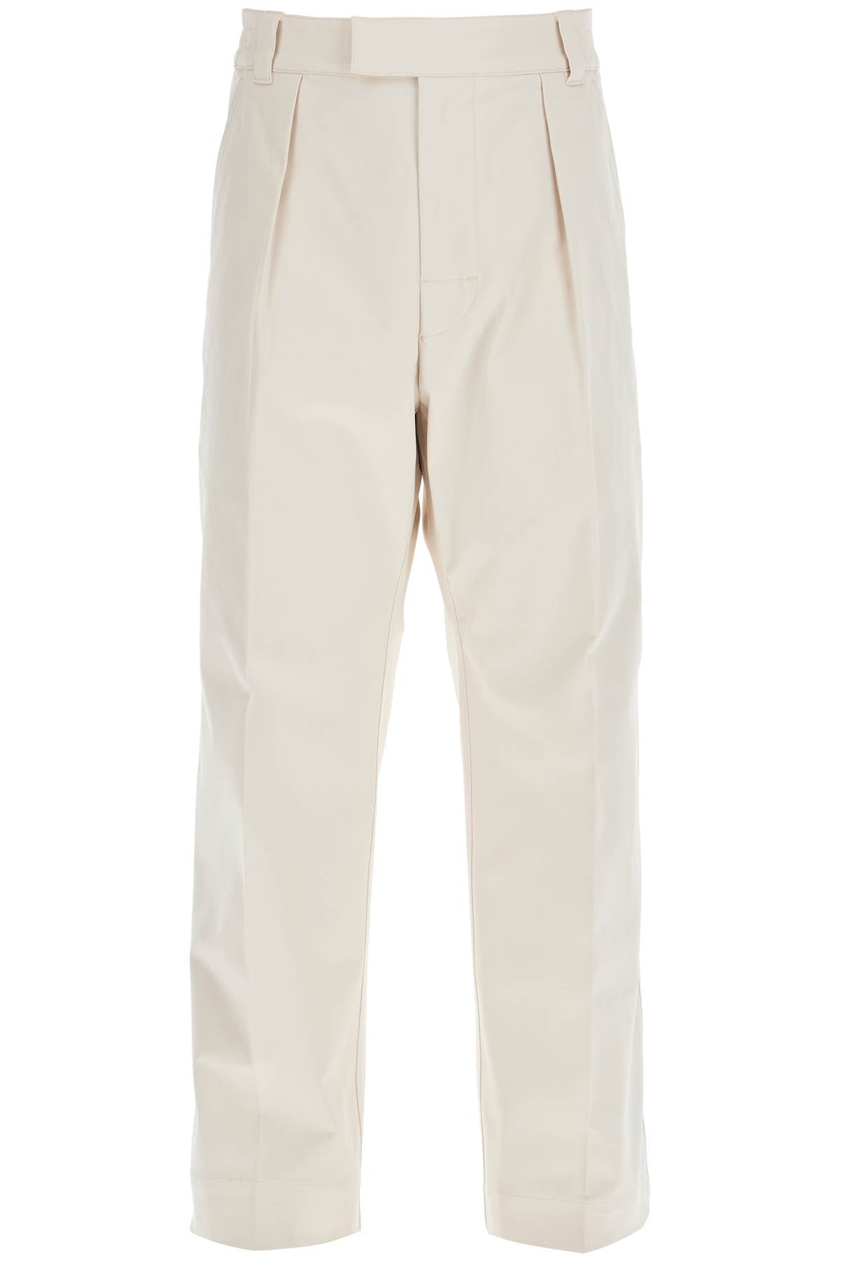 MONCLER Comfortable Straight Cut Cotton Drill Pants for Men