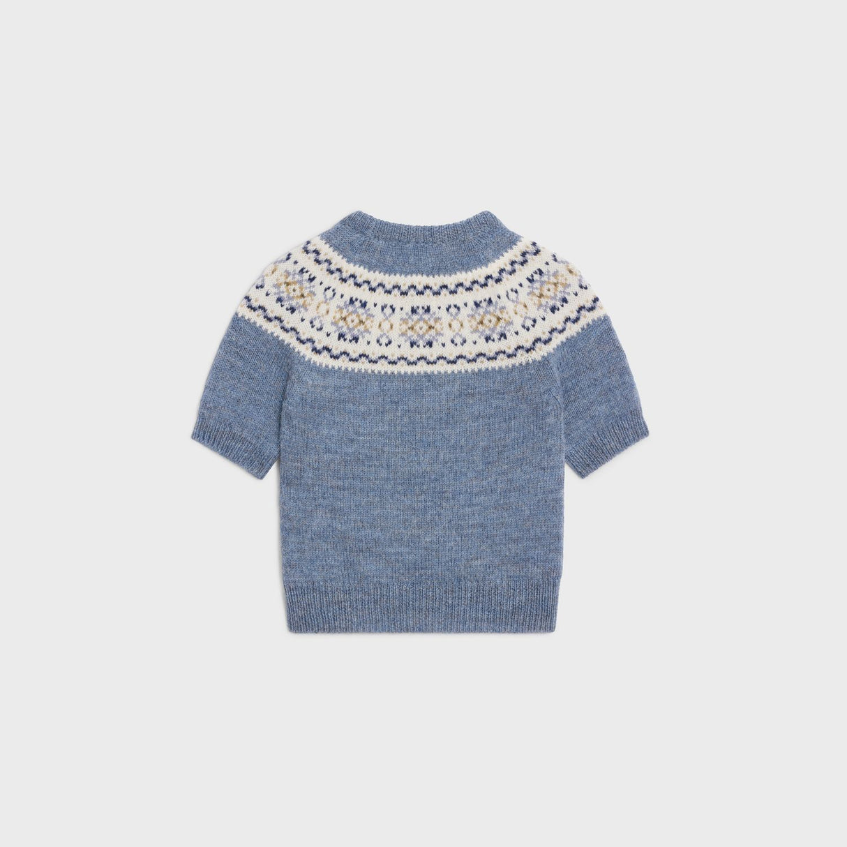 CELINE Fair Isle Triomphe Wool T-Shirt