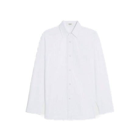 CELINE Cotton and Linen Gauze Striped Shirt for Women