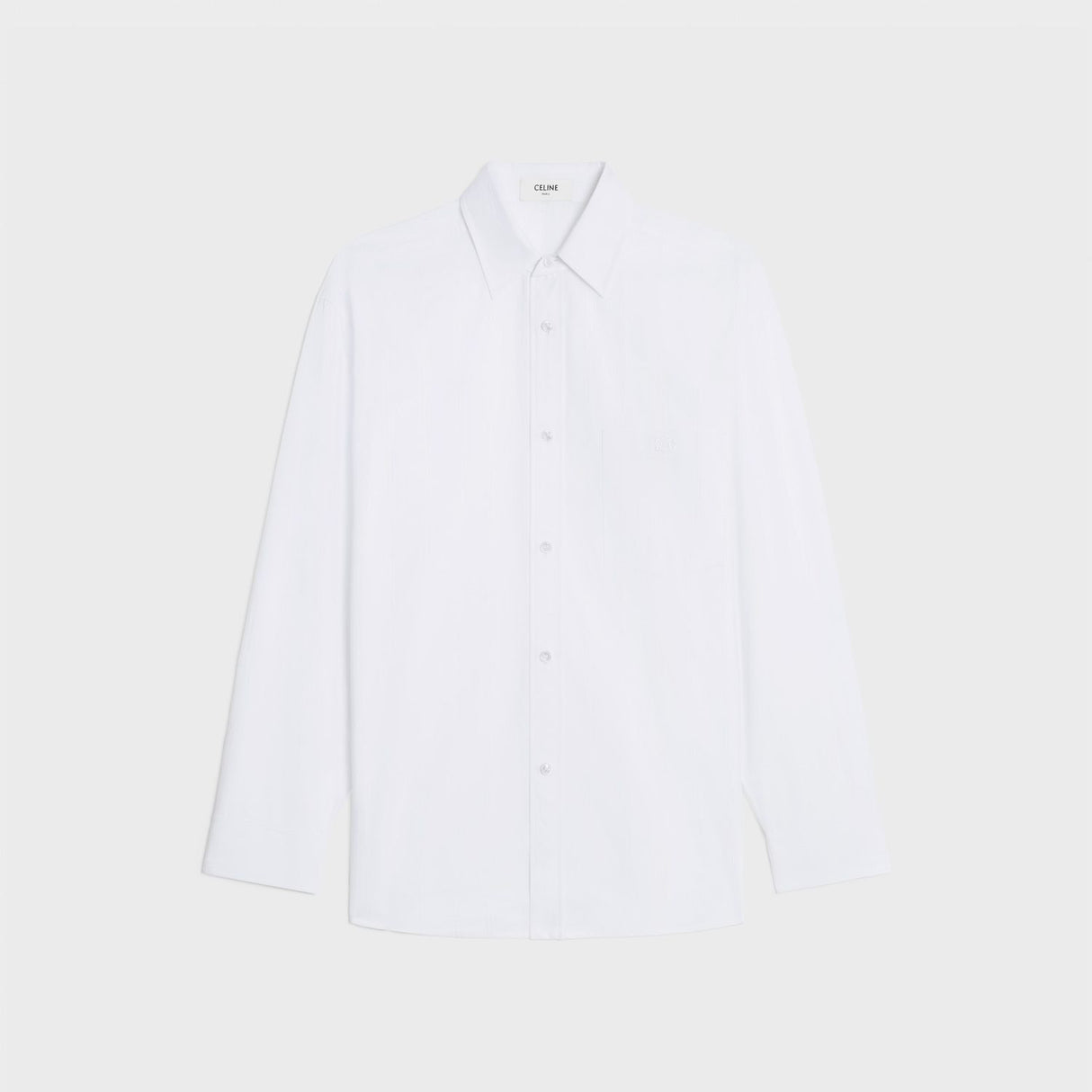 CELINE Cotton and Linen Gauze Striped Shirt for Women