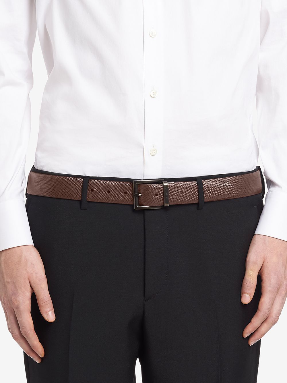 PRADA Luxury Smooth Calf Leather Belt