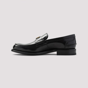 PRADA Stylish Men's Moccasin Loafers in Black Leather