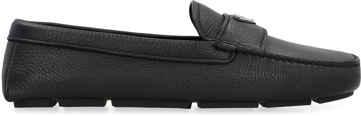 PRADA Elegant Men's Leather Driving Loafers