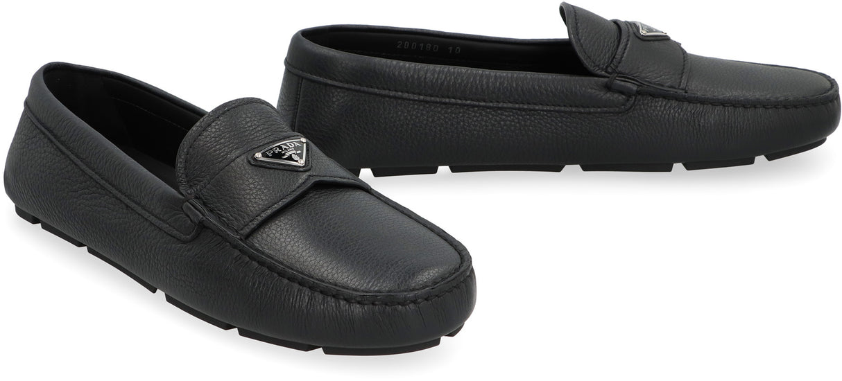 PRADA Elegant Men's Leather Driving Loafers