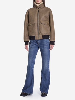 CELINE Aviator Jacket with Shearling Lining - Regular Fit