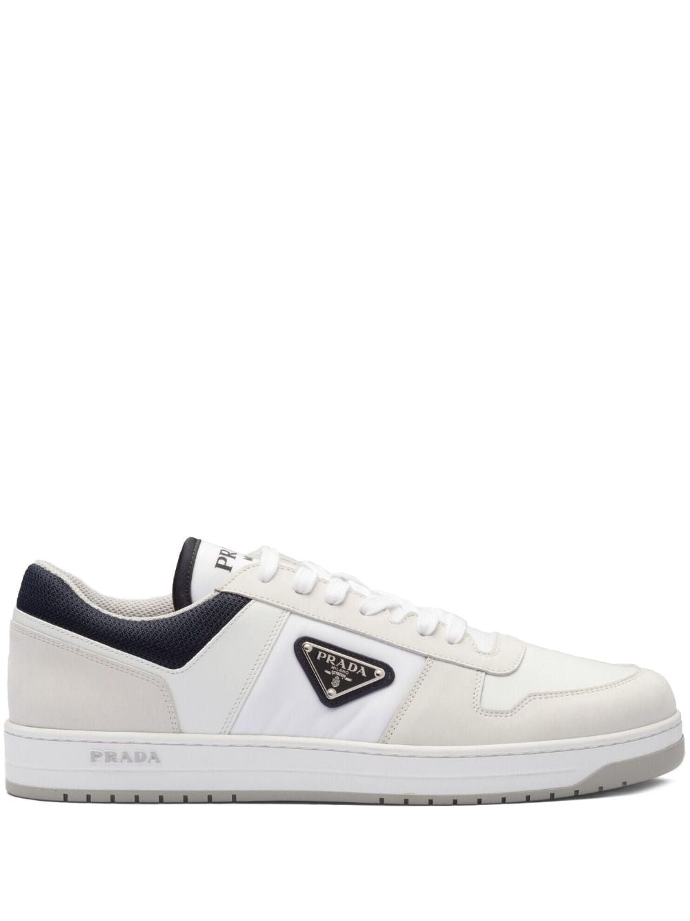 PRADA Men's White Leather Lace-up Sneakers for FW23