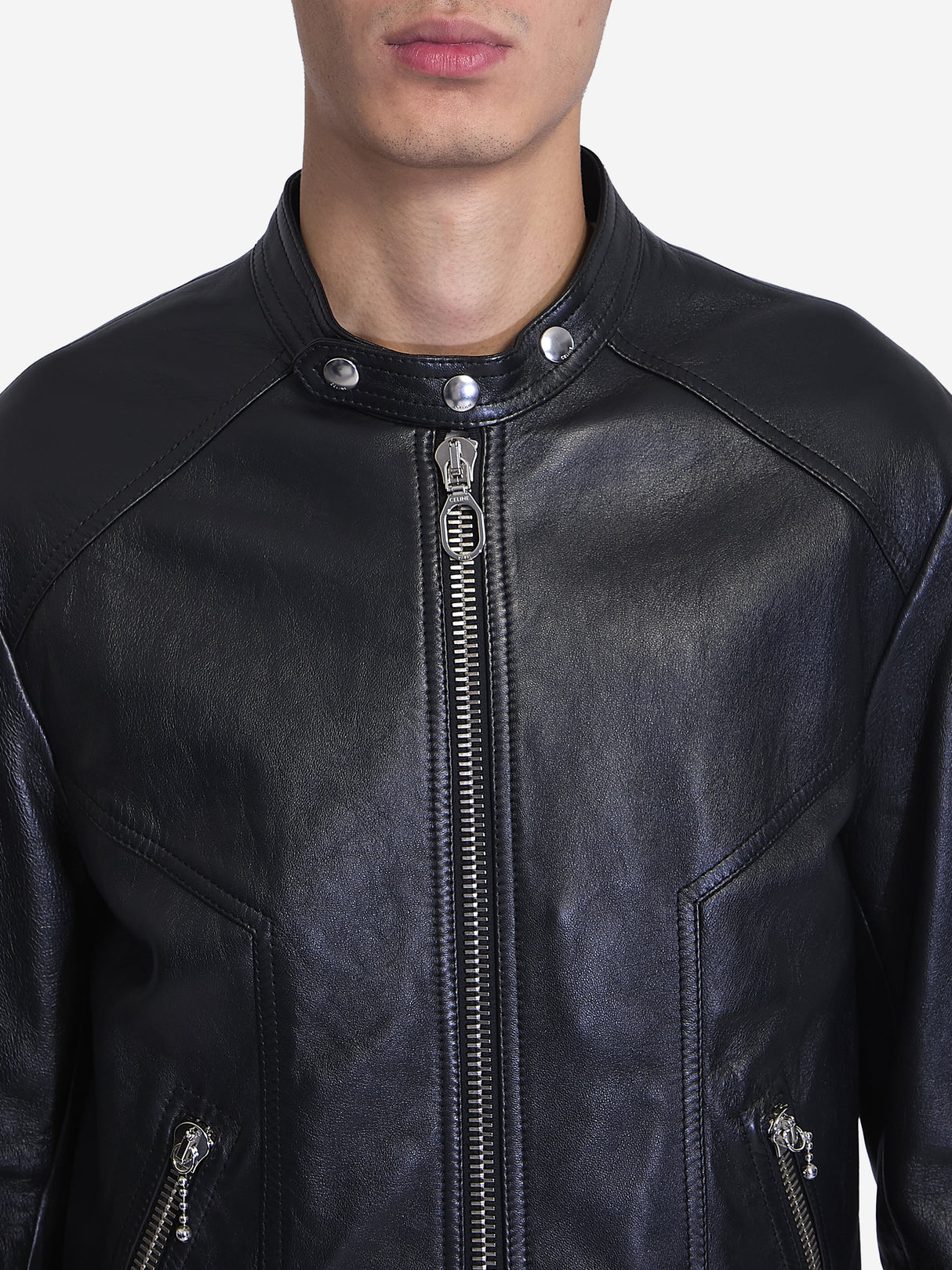 CELINE Lambskin Biker Jacket