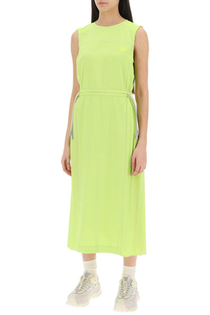 MONCLER Green Pleated Long Dress for Women - SS24 Collection