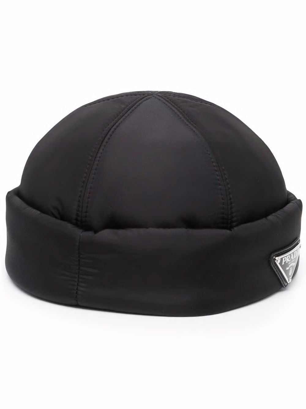 PRADA Black Nylon Padded Cap for Men | FW23 Season