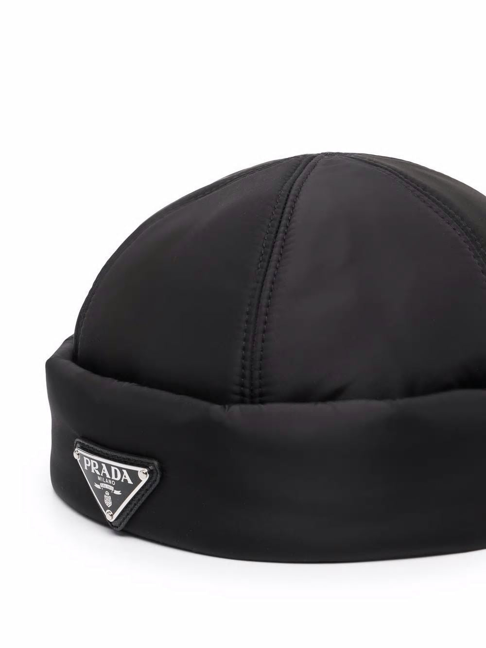 PRADA Black Nylon Padded Cap for Men | FW23 Season