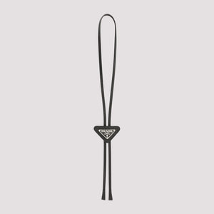 PRADA Saffiano Leather Bolo Tie with Logo