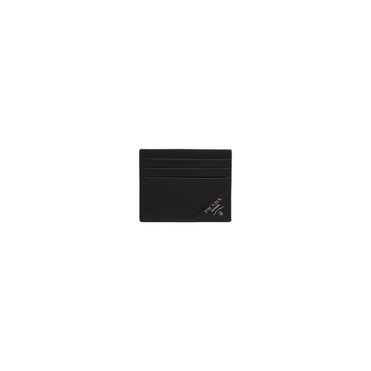 PRADA Sleek Black Leather Credit Card Case for Men