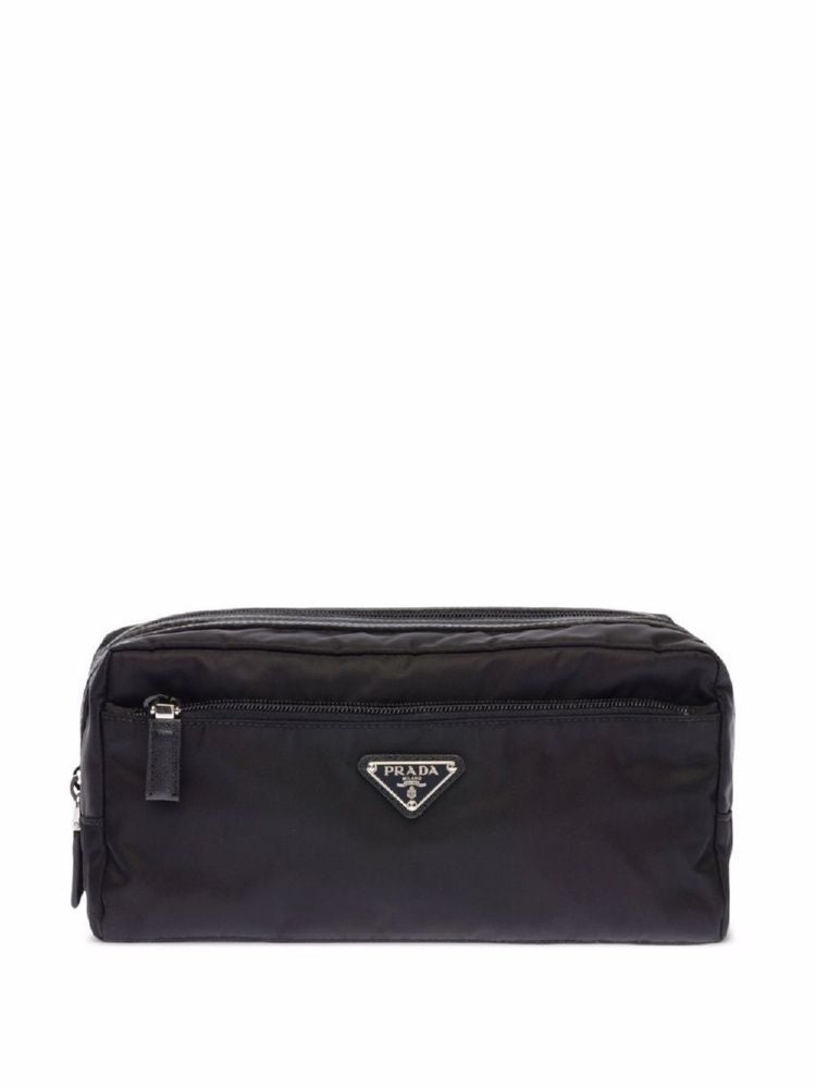 PRADA Nylon Mini Beauty Case with Leather Accents