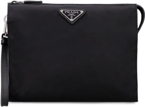 PRADA Compact Polyamide Pouch Handbag 22x18x6cm