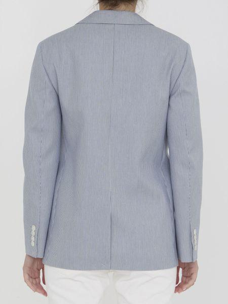 CELINE Striped Single-Breasted Jacket in Shades of Blue and White for Women