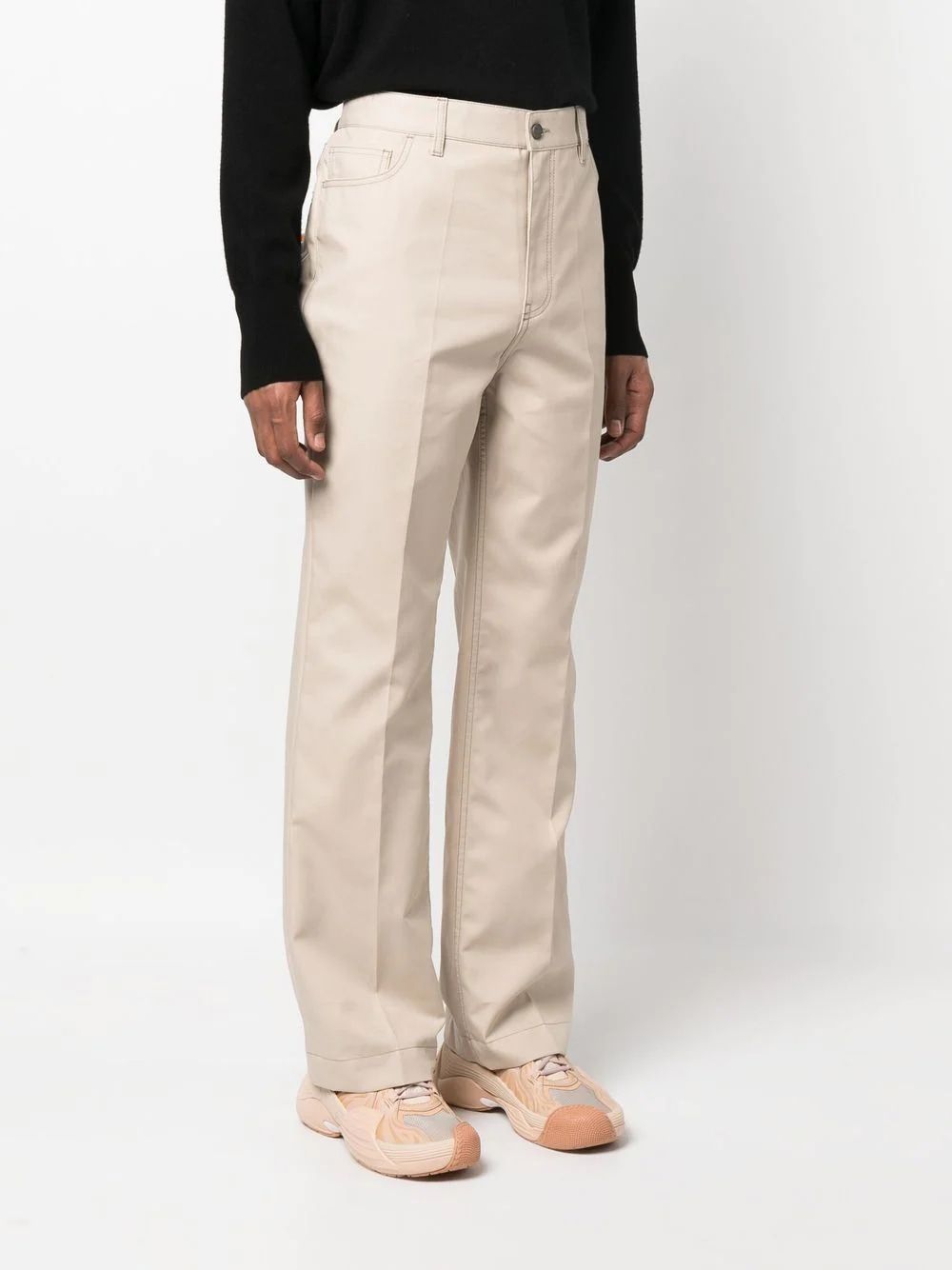 VALENTINO Straight Fit 5 Pocket Trousers with Contrast Stitching - 23cm Bottom