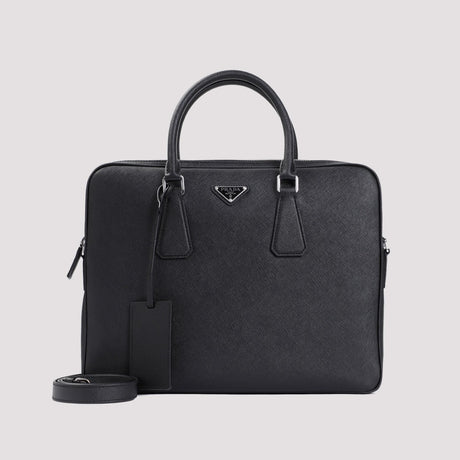 PRADA Saffiano Leather Executive Briefcase 36x28x5 cm