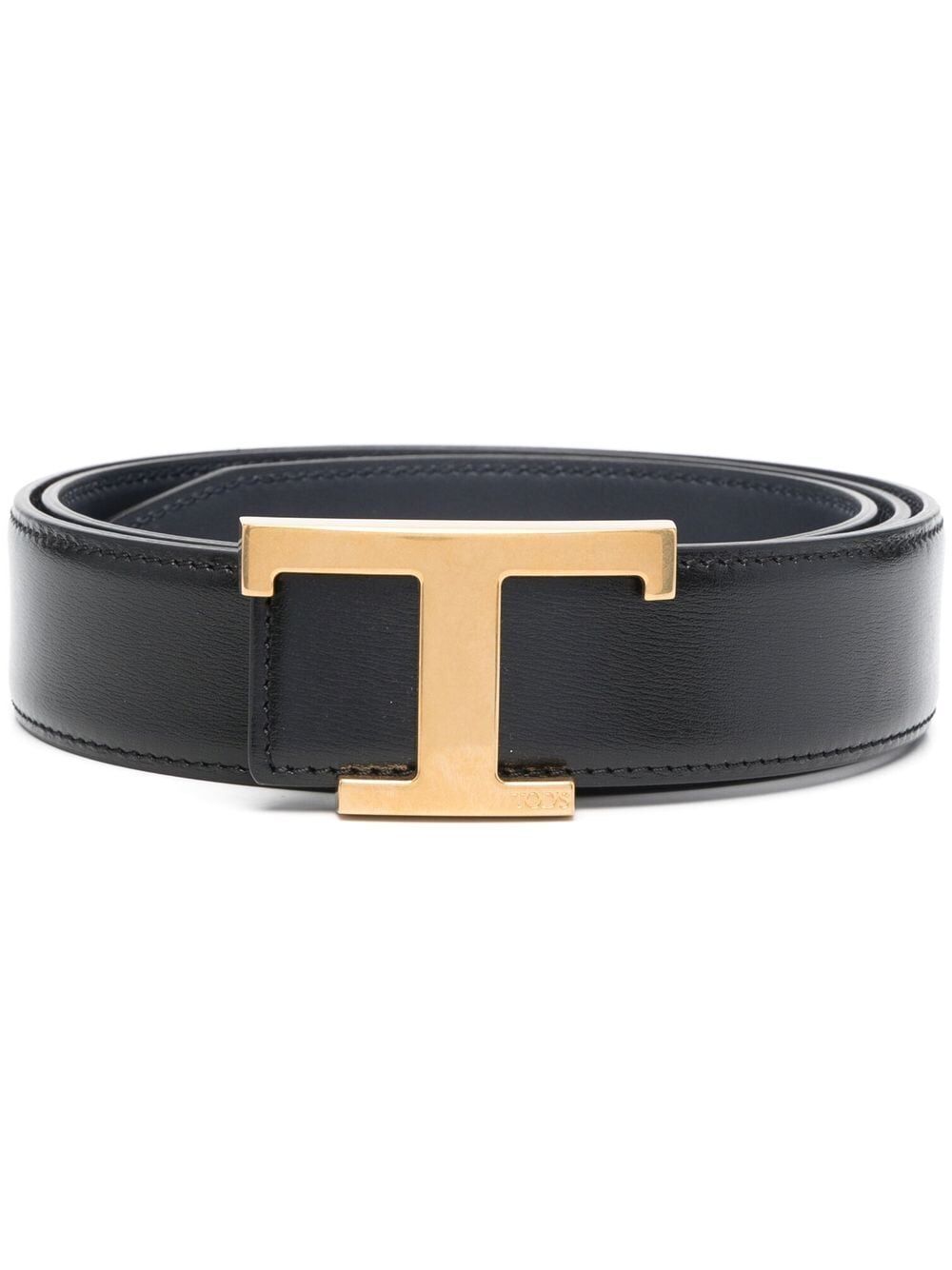 TOD'S Men's Timeless Reversible Leather Belt with Metal T Buckle