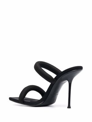 ALEXANDER WANG Julie Logo-Print Leather Sandals - Black