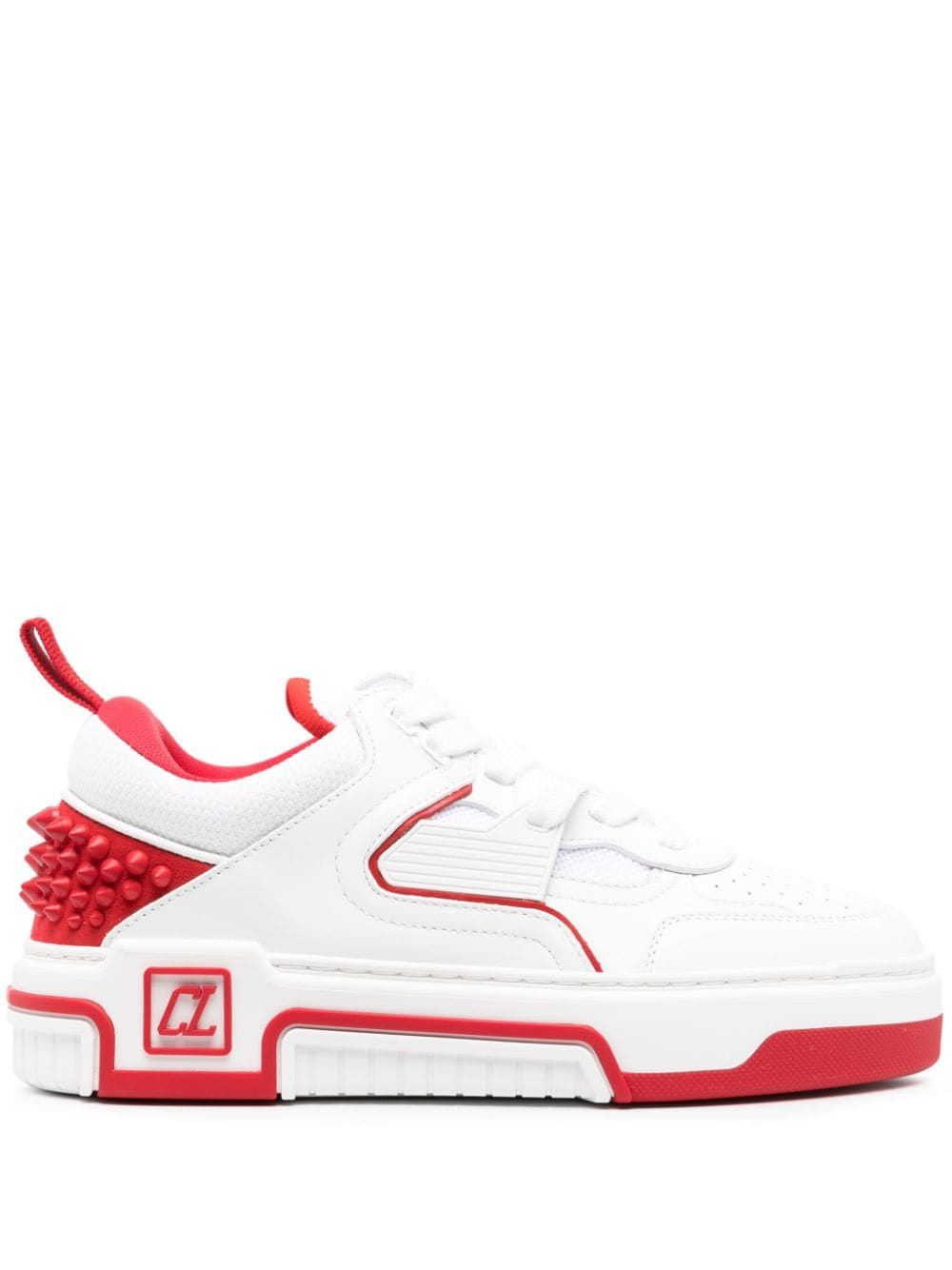 CHRISTIAN LOUBOUTIN White Leather Spiked Sneakers for Women