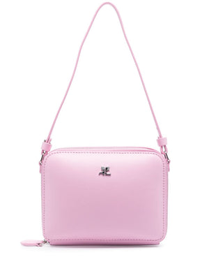 COURREGÈS Pink Leather Mini Shoulder Bag