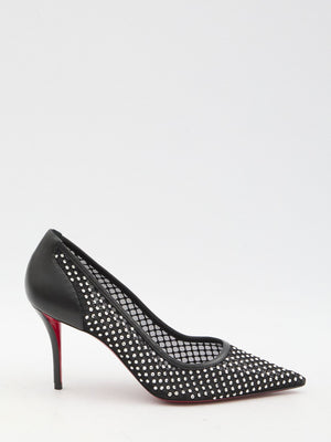 CHRISTIAN LOUBOUTIN Apostrophe Mesh Strass Pumps - 8cm Stiletto Heel