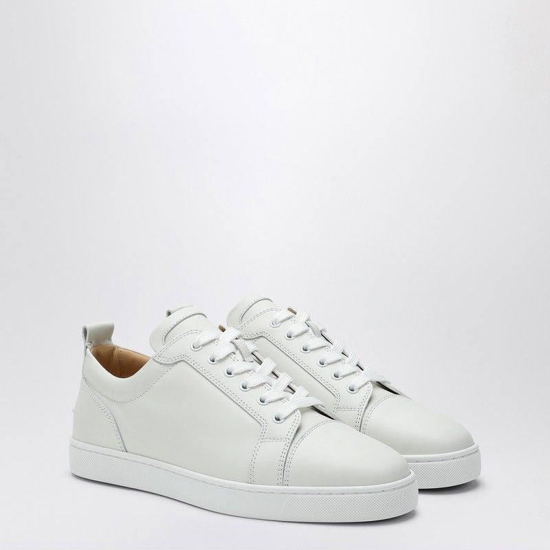 CHRISTIAN LOUBOUTIN Men's White Leather Low Sneakers - Louis Junior