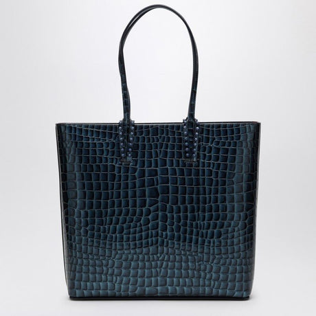 CHRISTIAN LOUBOUTIN Cabata Blue Leather Tote Handbag