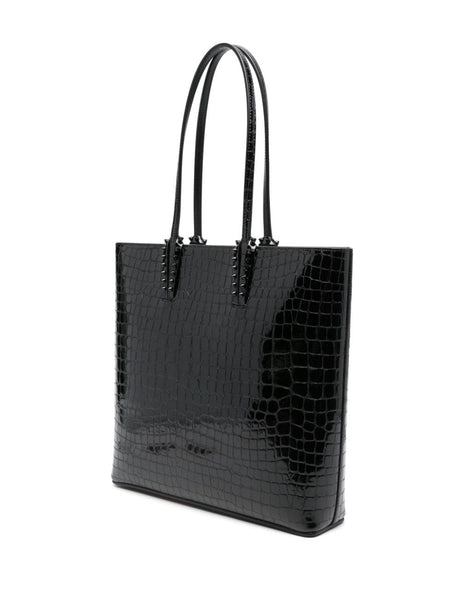 CHRISTIAN LOUBOUTIN Elegant Crocodile Effect Cabata Tote Handbag