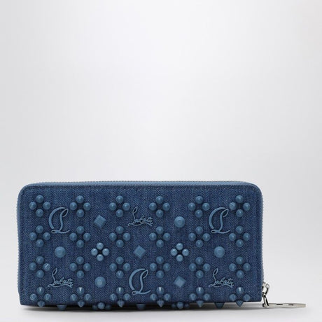 CHRISTIAN LOUBOUTIN Mini Denim Coin Purse with Spikes