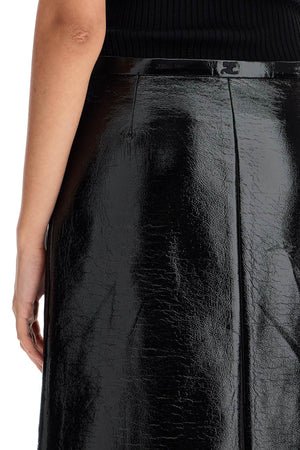 COURREGÈS Chic Vinyl Midi Skirt with Front Slit