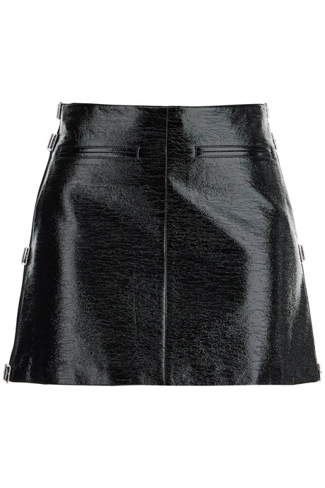 COURREGÈS Vinyl Mini Skirt with Side Buckles - Size 36