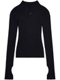 COURREGÈS High Neck Black Knit Sweater for Women