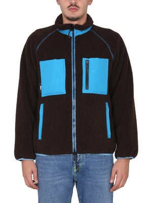 MSGM High Neck Logo Zip-Up Jacket for Men