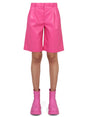 MSGM Faux Leather Bermuda Shorts for Women