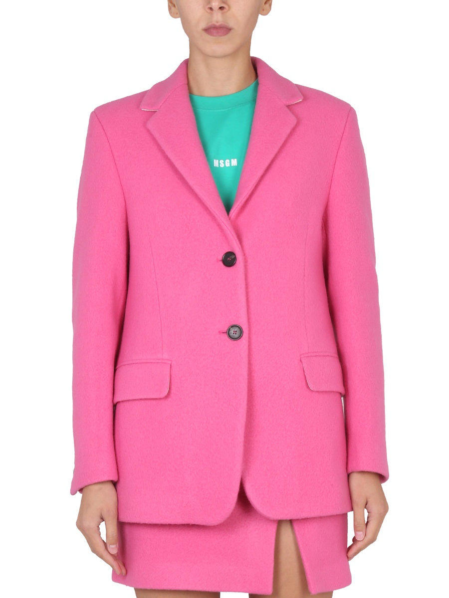 MSGM Women’s Single-Breasted Fuchsia Jacket