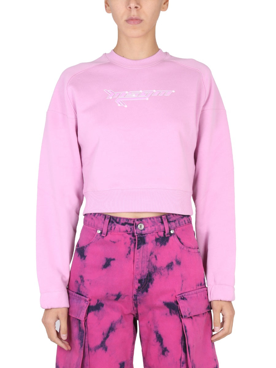 MSGM Women’s Logo Crossneck Sweatshirt