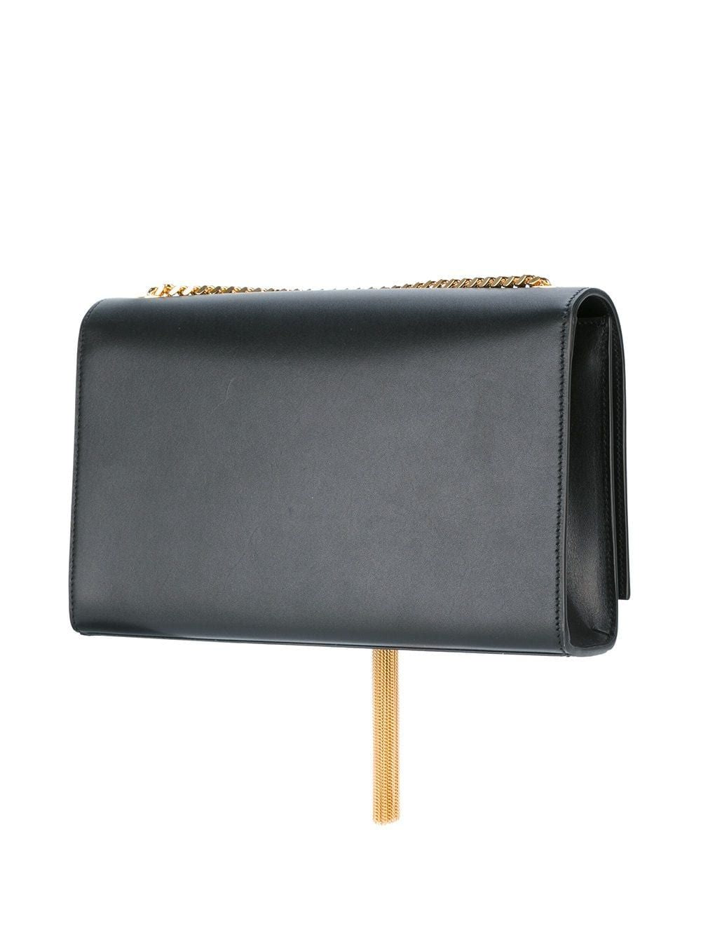 SAINT LAURENT Elegant Black Leather Kate Shoulder Handbag