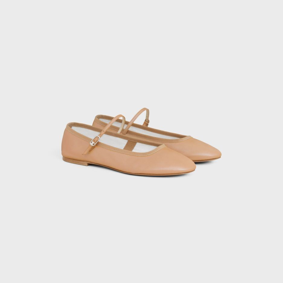 CELINE Mini Mary-Jane Ballerina Flats in Luxurious Calfskin