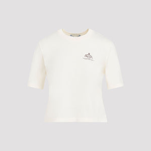 PRADA Distressed Logo Cotton T-Shirt for Women