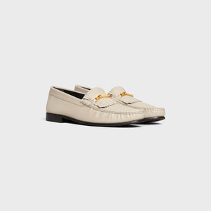 CELINE Fringe-Detail Lizard-Stamped Calfskin Loafer for Women