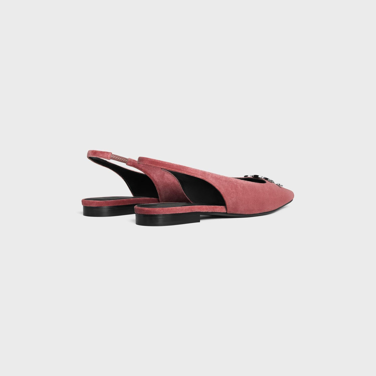 CELINE Alma Triomphe Velvet Flat Pumps